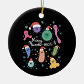 Kerstmis Microbiologie Wetenschapsleraar Microbe Keramisch Ornament (Voorkant)