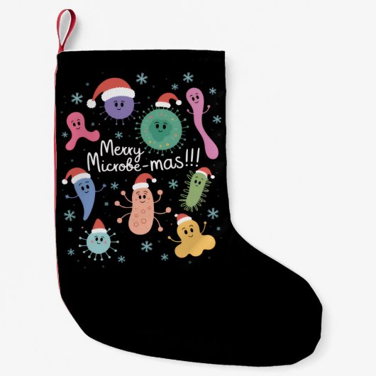 Kerstmis Microbiologie Wetenschapsleraar Microbe Kleine Kerstsok (Voorkant)