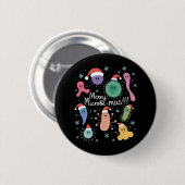 Kerstmis Microbiologie Wetenschapsleraar Microbe Ronde Button 5,7 Cm (Voorkant /achterkant)