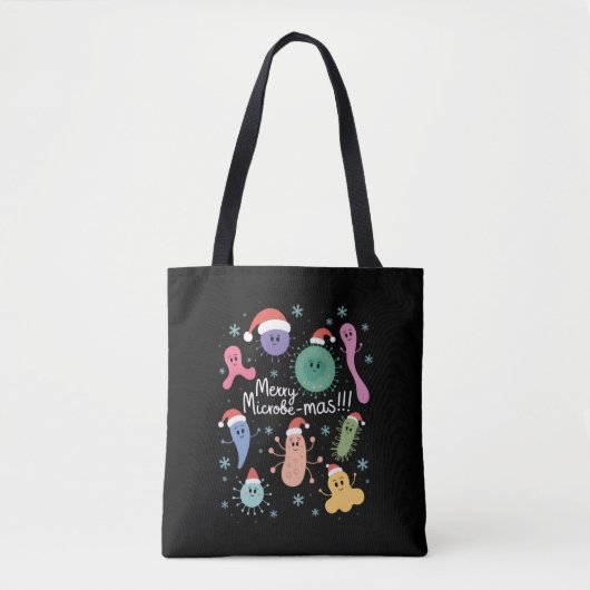 Kerstmis Microbiologie Wetenschapsleraar Microbe Tote Bag (Voorkant)
