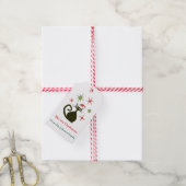 Kerstmis Mid Century Atomkat Persoonlijk Cadeaulabel (Met Touw)