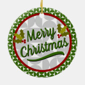 Kerstmis - Mid Century Moderne Vormen Keramisch Ornament (Achterkant)
