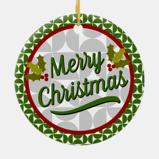 Kerstmis - Mid Century Moderne Vormen Keramisch Ornament (Achterkant)