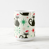 Kerstmis Mid Century Retro Atomaire Katten Koffiemok (Center)