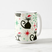 Kerstmis Mid Century Retro Atomaire Katten Koffiemok (Voorkant rechts)