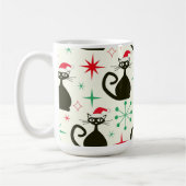 Kerstmis Mid Century Retro Atomaire Katten Koffiemok (Links)
