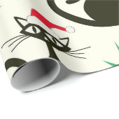 Kerstmis Mid Century Retro Atoomkatten Cadeaupapier (Rol Hoek)