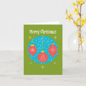 Kerstmis Midden Eeuw Modern Ornamenten Kaart (Gele Bloem)