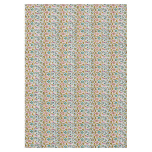 Kerstmis Midden Eeuw Modern Ornamenten Tafelkleed (Voorkant)