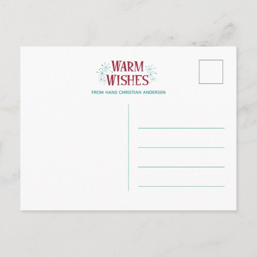 Kerstmis, midden eeuwse moderne uitnodiging briefkaart (Achterkant)