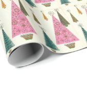 Kerstmis midden midden moderne Abstracte bomen Cadeaupapier (Rol Hoek)