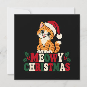 Kerstmis Mij Kat Plat Bedankt Kaart