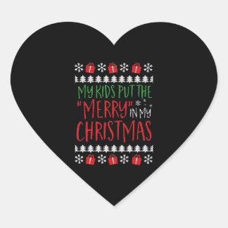 Kerstmis - Mijn kinderen zetten de vrolijkheid in Hart Sticker