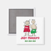 Kerstmis Mijnheer Mevrouw Net Getrouwd Magneet (Voorkant / Achterkant)