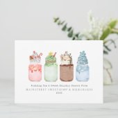 Kerstmis Milkshakes Ice Cream Business Feestdagenkaart (Staand voorkant)