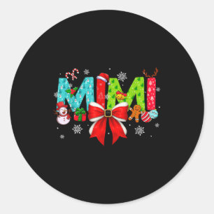 Kerstmis Mimi Coquette Strik Mimi Kerstmis Ronde Sticker