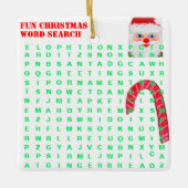 Kerstmis Mini 15 Word Puzzle Green Blue Keramisch Ornament (Voorkant)