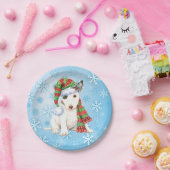 Kerstmis Mini Bull Terrier Papieren Bordje (Feest)