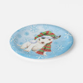 Kerstmis Mini Bull Terrier Papieren Bordje (Gekanteld)