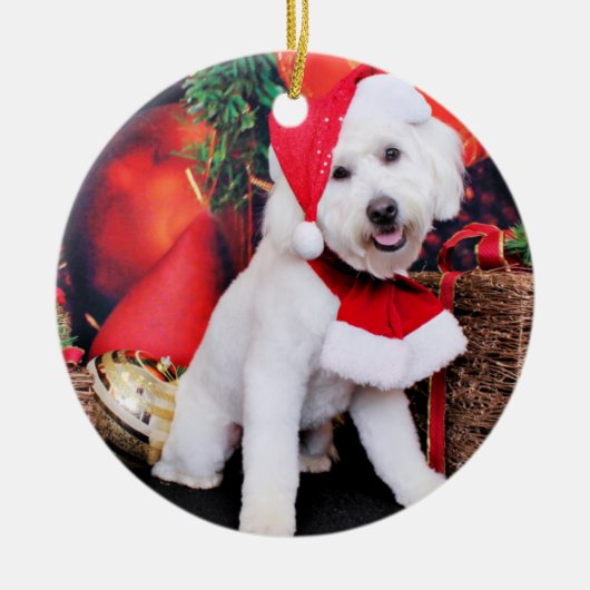 Kerstmis - Mini Doodle - Winston Keramisch Ornament (Voorkant)