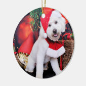 Kerstmis - Mini Doodle - Winston Keramisch Ornament (Links)