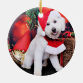 Kerstmis - Mini Doodle - Winston Keramisch Ornament (Achterkant)