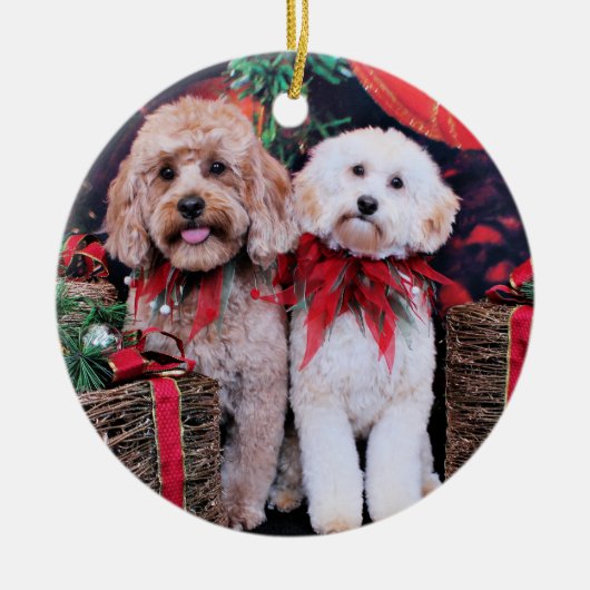 Kerstmis - Mini Doodles - Maggie Lena Keramisch Ornament (Voorkant)