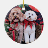 Kerstmis - Mini Doodles - Maggie Lena Keramisch Ornament (Achterkant)