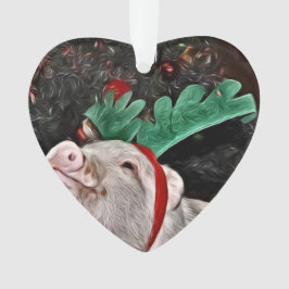 Kerstmis Mini Pig Heart Ornament