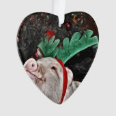 Kerstmis Mini Pig Heart Ornament (voorkant)