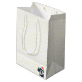 Kerstmis Mini Schnauzer Dog Santa Hat Gift Bag Medium Cadeauzakje (Achterkant Gekanteld)