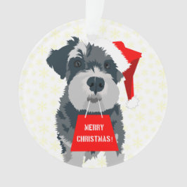Kerstmis Mini Schnauzer Dog Santa Hat Ornament