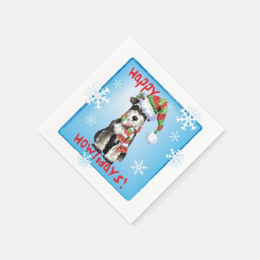 Kerstmis Mini Schnauzer Servet (Hoek)