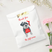 Kerstmis Miniatuur Schnauzer Dog Santa Hat Bedankzakje (Gezegeld)