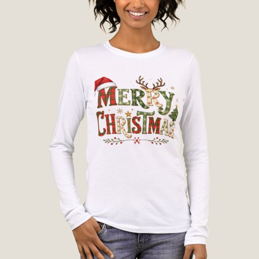 Kerstmis minimaal chic Tri-Blend shirt (Voorkant volledig)