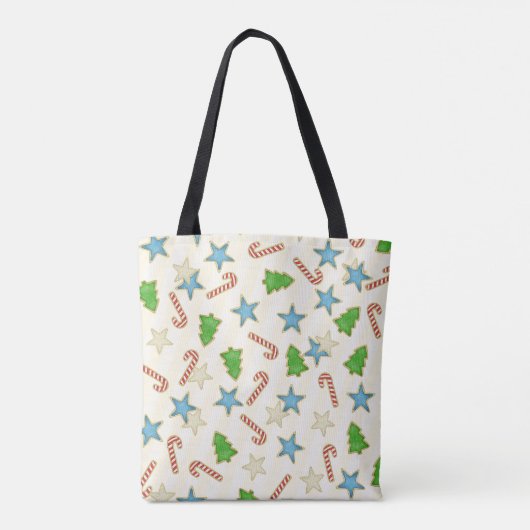 Kerstmis minimale snoepriet koekjes tote bag (Achterkant)