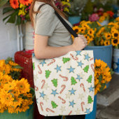 Kerstmis minimale snoepriet koekjes tote bag
