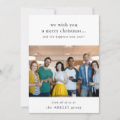 Kerstmis | Minimale teamfoto's Feestdagenkaart (Voorkant)