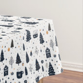 Kerstmis Minimale Zwart-wit Moderne vakantie Tafelkleed (Voorbeeld)