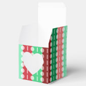 Kerstmis minimalistisch gestreept-rood groen hart  bedankdoosjes (Geopend)
