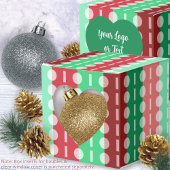 Kerstmis minimalistisch gestreept-rood groen hart  bedankdoosjes