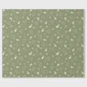 Kerstmis Minimalistisch Groen Inpakpapier (Vlak)