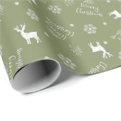 Kerstmis Minimalistisch Groen Inpakpapier (Rol Hoek)