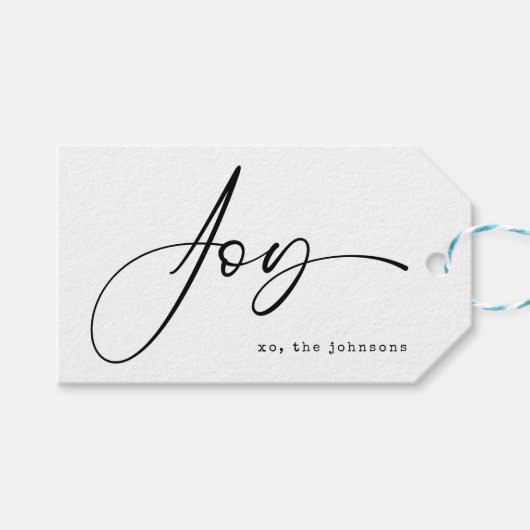 Kerstmis minimalistisch modern eenvoudig cadeaulabel (Voorkant (Horizontaal))