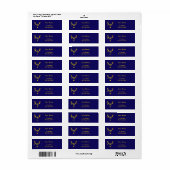 Kerstmis minimalistisch modern rendier goud blauw etiket (Full Sheet)