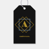 Kerstmis minimalistisch Monogram in Lijsten Custom Cadeaulabel (Voorkant)