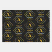 Kerstmis minimalistisch Monogram in Lijsten Custom Inpakpapier Vel (Voorkant)