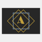 Kerstmis minimalistisch Monogram in Lijsten Custom Inpakpapier Vel (Voorkant)