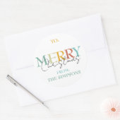 Kerstmis Minimalistisch Naar Van Geschenk Eenvoudi Ronde Sticker (Envelop)