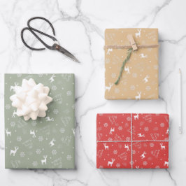 Kerstmis Minimalistisch Patroon Inpakpapier Vel